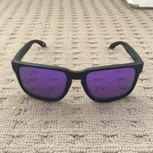 Oakley Polarized Prizm Sunglasses (Matte Black Violet Purple Polarized)